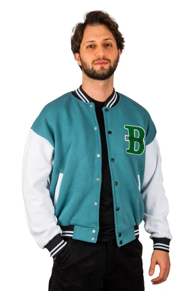 DeepSEA Üç İplik Kol ve Gögüs Nakış Detaylı Çıtçıtlı Kolej Mont 2304762 - Resim 6