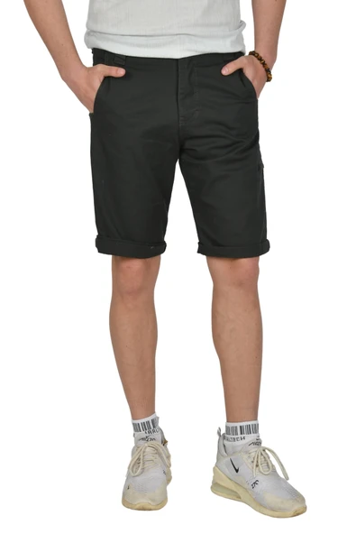 DeepSEA Yeni Sezon Yan Cep Fermuarlı Slim Fit Kargo Şort Kapri 2301613 - Resim 11