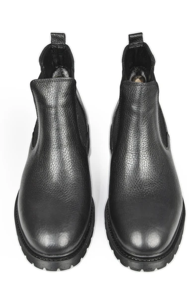 DeepSEA Yanları Lastikli İçi Kürklü Hakiki Deri Ortopedik Kaymaz Taban Yarım Bot 2509990 - Resim 2