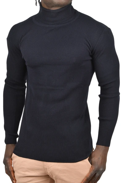 DeepSEA İnce Fitilli Tam Boğazlı Balıkçı Yaka Tüylenmeyen Triko Kazak 2505498 - 4