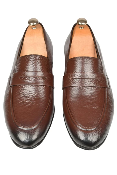 DeepSEA Desenli Hakiki Deri Klasik Ayakkabı Loafer 2501002 - 9