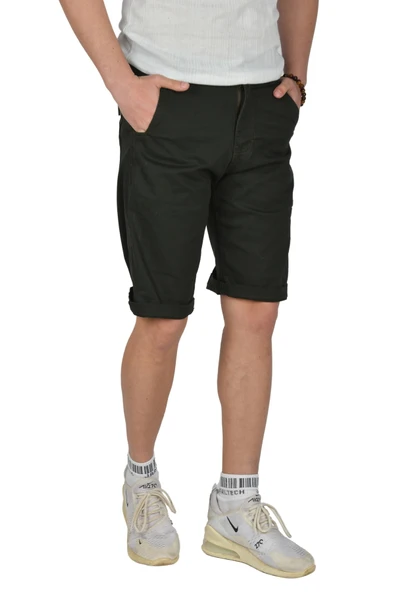 DeepSEA Yeni Sezon Yan Cep Fermuarlı Slim Fit Kargo Şort Kapri 2301613 - Resim 8