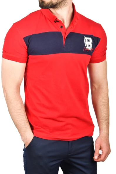 DeepSEA Erkek Slim Fit Nefes Alan Pamuklu Kumaş Dar Kesim Kıvrılmaz Yaka Polo Yaka Tişört 2503019 - Resim 12