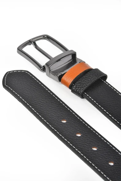 DeepSEA Çift Taraflı Hakiki Deri Spor Kemer Dönen Tokalı 4 cm  Orjinal Deri Kemer 2502630 - Resim 11