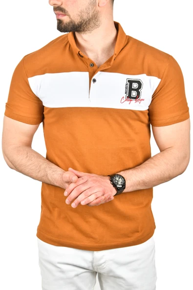 DeepSEA Erkek Slim Fit Nefes Alan Pamuklu Kumaş Dar Kesim Kıvrılmaz Yaka Polo Yaka Tişört 2503019 - Resim 8