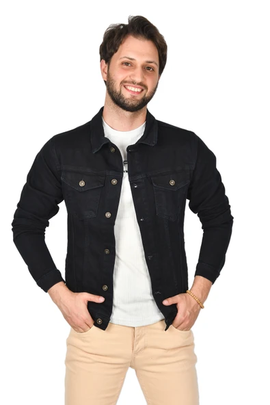 DeepSEA Slim Fit Likralı Kot Mont Jean Ceket 2201007 - 7