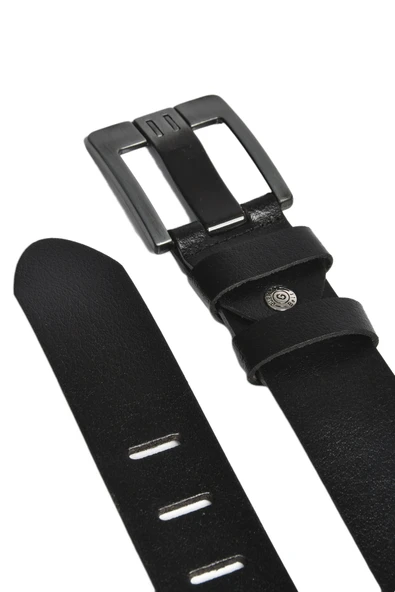 DeepSEA Özel Yapım %100 Hakiki Manda Derisi Kot Kemeri 4,5 cm Kalın Dilli Orjinal Deri Kemer 1801312 - Resim 4