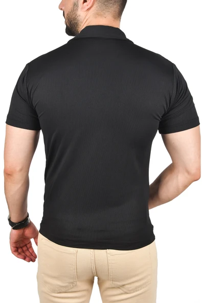 DeepSEA Slim Fit Polo Yaka Tişört Dar Kesim Likralı Yakalı Tişört 2501215 - Resim 5