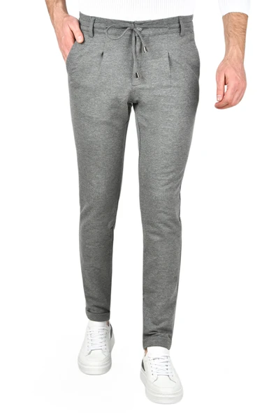 DeepSEA Beli Lastikli Slim Fit Likralı Duble Paça Penye Spor Pantolon 2502385 - 8