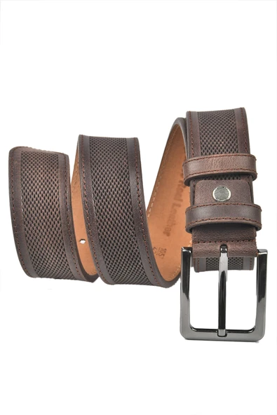 DeepSEA Orjinal Deri Kemer 4 cm Özel Yapım Motifli Hakiki Deri Spor Kemer 2502651 ürün görseli