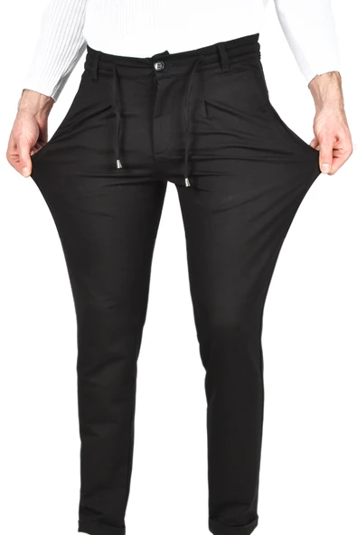 DeepSEA Beli Lastikli Slim Fit Likralı Duble Paça Penye Spor Pantolon 2502385 - 2