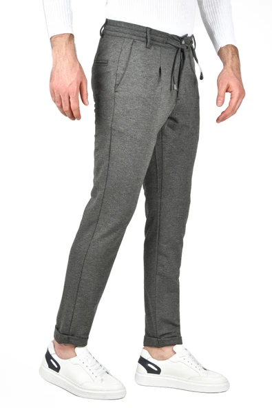 DeepSEA Beli Lastikli Slim Fit Likralı Duble Paça Penye Spor Pantolon 2502385 - 7