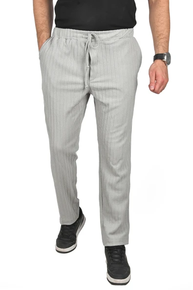 DeepSEA Rahat Kesim Örme Kumaş Beli Lastikli İnce Spor Pantolon 2502216 - Resim 7