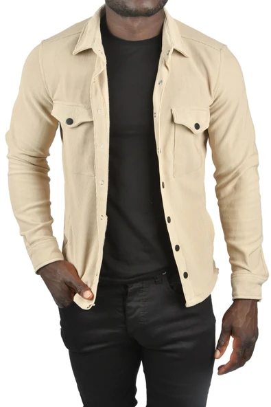 DeepSEA Örme Kumaş Gömlek Yaka Cepli Çıtçıtlı Slim Fit Spor Ceket 2500558 - 11