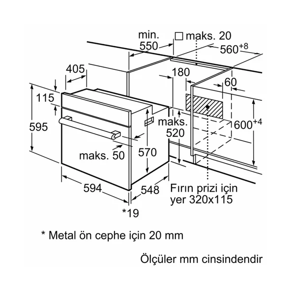 Bosch HBF534EW3T Beyaz Ankastre Fırın - Resim 7
