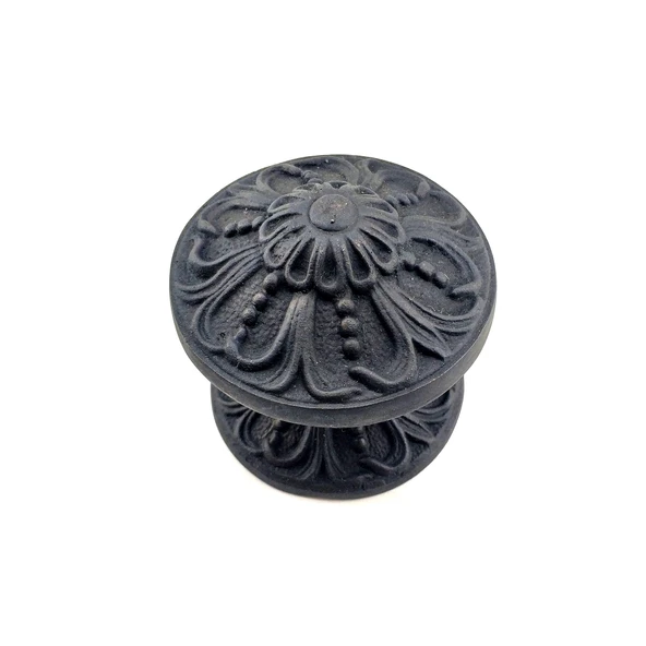 Antika Tarz Dekoratif Pirinç Çiçekli Kapı Tokmağı - 80 mm Çap, Oksit ürün görseli