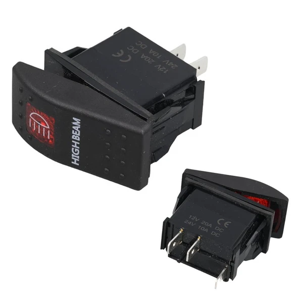 Powermaster Projektör Sembollü Işıklı 3 Pinli On-Off 12-24V Marin Switch