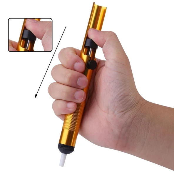 Powermaster ZD-192 Yüksek Emişli Lehim Temizleme Pompası Alüminyum Metal (192Mm) - 2