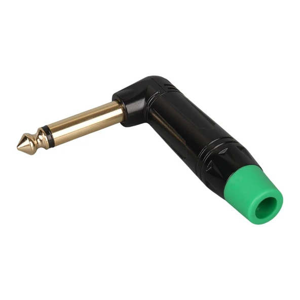 Powermaster LTP2RC 6.3Mm Mono L-Tipi Metal Gövde Gitar Altın Kaplama Jack