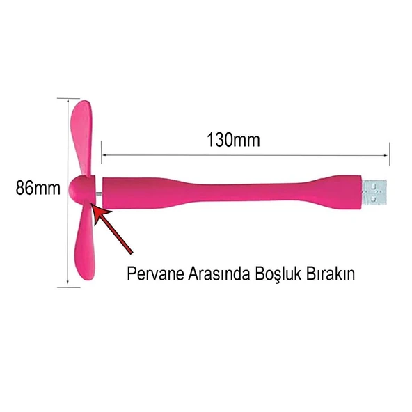 Powermaster PM-20579 Taşınabilir Esnek USB Mini Fan Vantilatör (Powerbank - Laptop) - 2