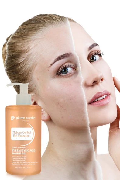 Pierre Cardin Sebum Control Sivilce Karşıtı %2 SALİSİLİK ASİT Yağsız Günlük Yüz Temizleme Jeli 350 ml - 2