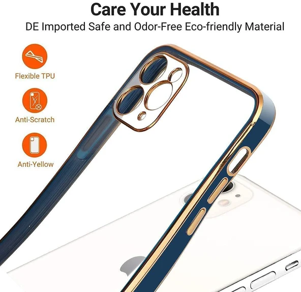 Apple İphone 11 Kılıf Luxury Clear Standlı Kapak Siyah - Resim 2