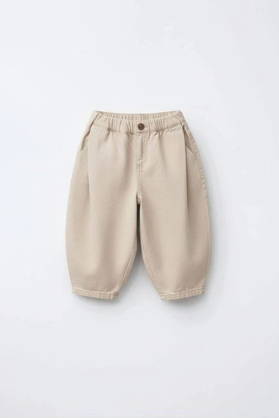 La Ciel Paris Çocuk Denim Pantolon Krem – Rahat Kesim ürün görseli