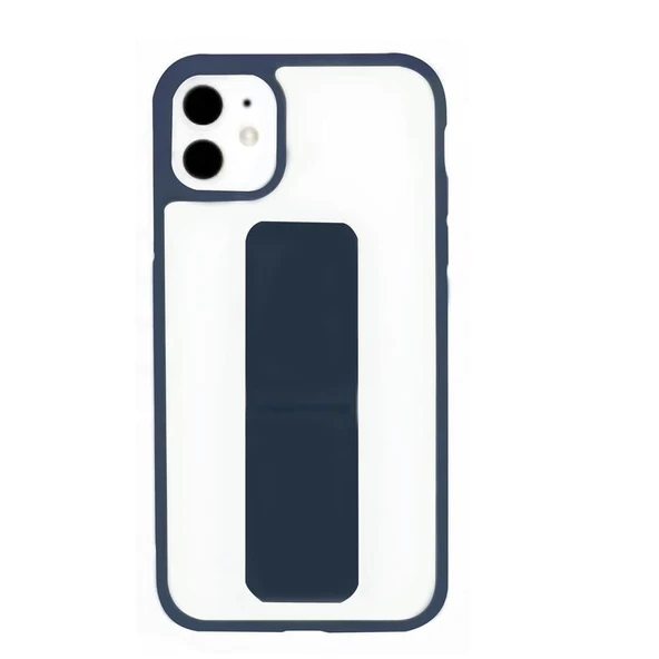 Apple İphone 11 Kılıf Luxury Clear Standlı Kapak Lacivert ürün görseli 1