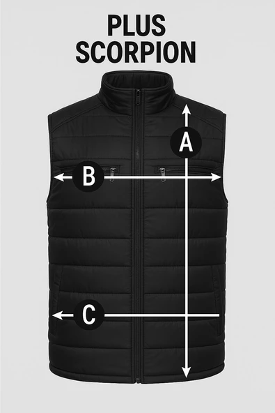 Plus Scorpion Battal Beden Şişme Yelek – Erkek Kışlık Büyük Beden (XL-5XL) - 5