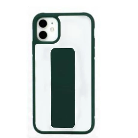 Apple İphone 11 Kılıf Luxury Clear Standlı Kapak Koyu Yeşil ürün görseli 1