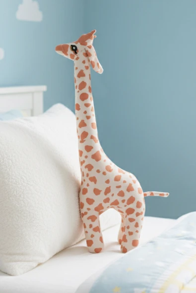 2’li Peluş Zürafa ve Koyu Pembe Tavşan Seti Hediyelik Sevimli Oyuncak - 2