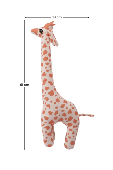 2’li Peluş Zürafa ve Koyu Pembe Tavşan Seti Hediyelik Sevimli Oyuncak - 5