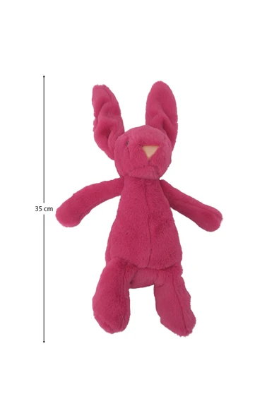 2’li Peluş Zürafa ve Koyu Pembe Tavşan Seti Hediyelik Sevimli Oyuncak - 6