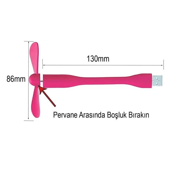 PowerMaster PM-20579 Taşınabilir Esnek USB Mini Fan Vantilatör (PowerBank - Laptop) - 2