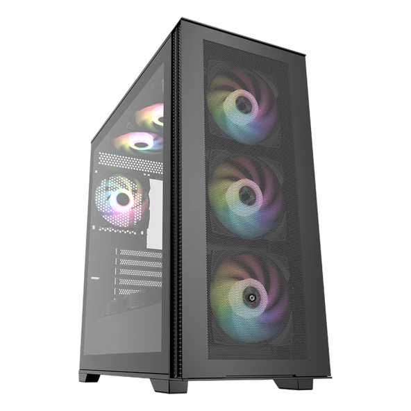 Frisby FC-9535G 650W 80+ USB 3.2 RGB eATX Mid Tower Siyah Kasa - Resim 4