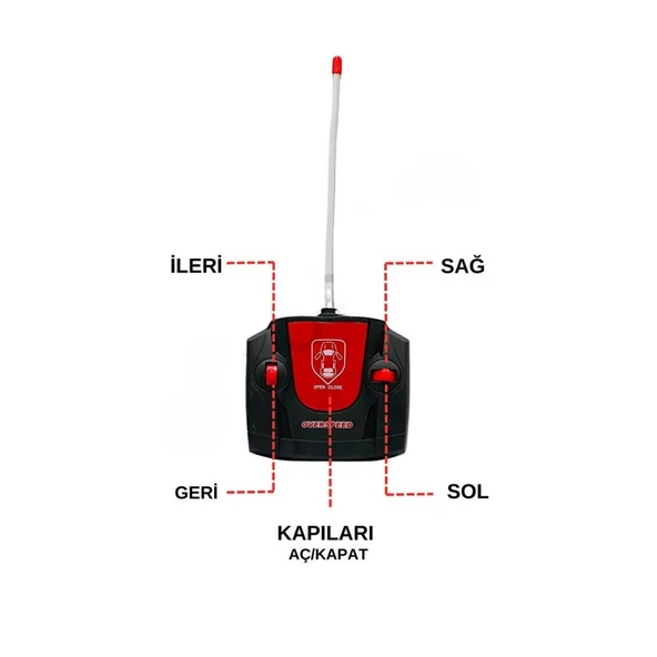 Uzaktan Kumandalı Spor Araba Kapıları Kumanda Kontrollü 1/18 - 789-104 - Sarı - 4