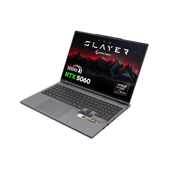 Game Garaj Slayer R9T-5060 C2 AMD Ryzen 9 8945HX 32GB RAM 2TB SSD RTX5060 16" 300Hz QHD+ FreeDOS Gaming Laptop - Resim 3