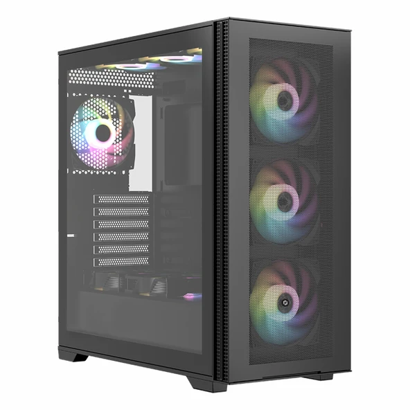 Frisby FC-9535G 650W 80+ USB 3.2 RGB eATX Mid Tower Siyah Kasa ürün görseli 1