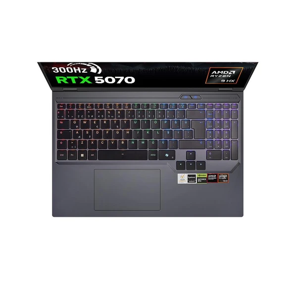 Game Garaj Slayer R9T-5070 C3 AMD Ryzen 9 8945HX 64GB RAM 2TB SSD RTX5070 16 - Resim 4