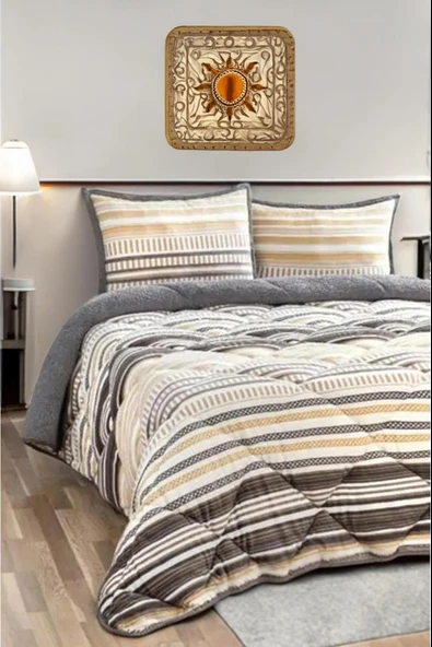 Merinos Comforter Çift Kişilik Yorgan Seti Luca Sarı 220x240