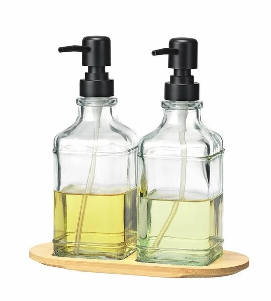 Coşev Bambu Standlı 2Li Sıvı Sabunluk