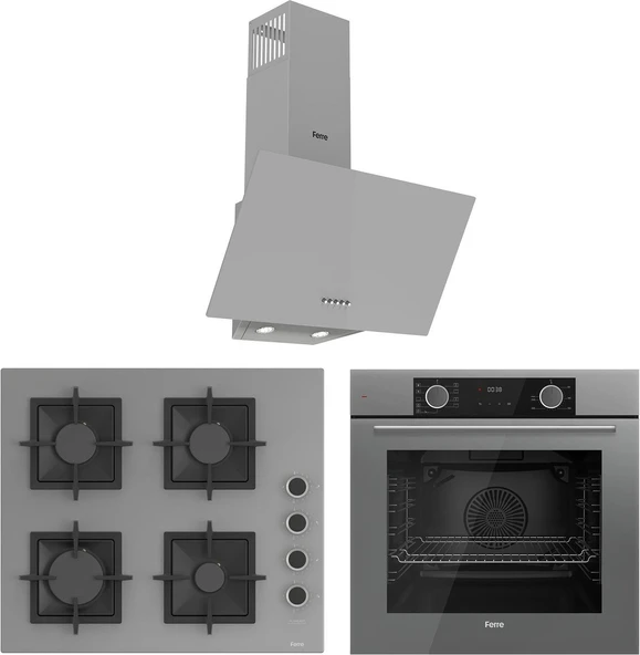 Ferre Fryart Sc Serisi Gri 3'lü Ankastre Set ( XE63CPR-SC208-D088 ) ürün görseli