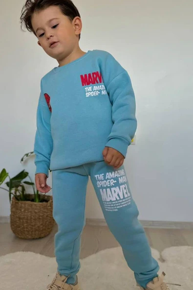 Spider Çizgi film Baskılı Alt Üst Erkek Çocuk 2li Takım - Resim 2