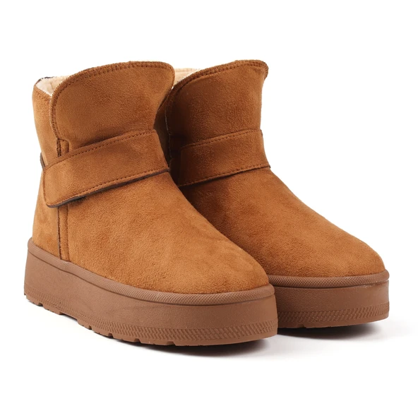 Kadın Taba Günlük Kalın Taban Bot - İçi Kürklü Platform Streç Model - Resim 2