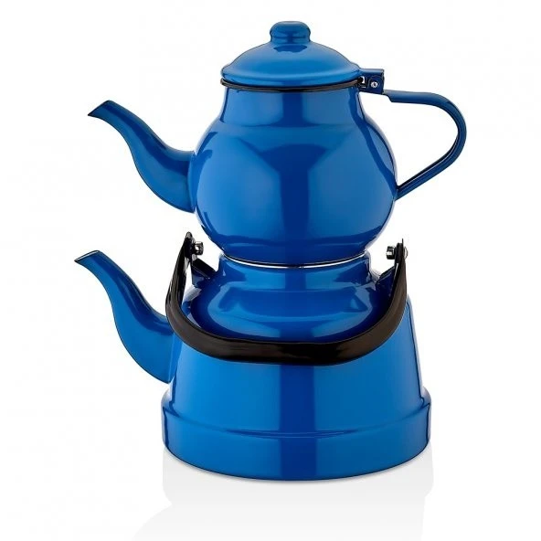 Ebru Emaye Çaydanlık Takımı 15/20 Mavi - 2