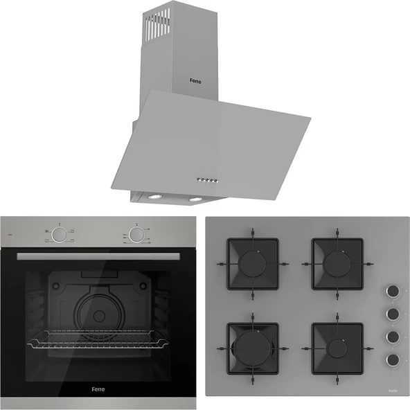 Ferre XE61MDV - SS208 - D088 4 Prog. Mekanik Statik XL 78 Litre Ankastre Set - Gri - 4