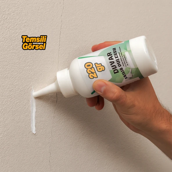 Pratik Duvar Çatlak Delik Giderici Tamir Dolgusu ( 220 gr ) Beyaz Macun Boşluk Doldurucu Onarıcı - Resim 3