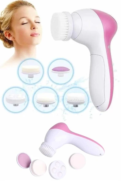 5 Başlıklı Cilt Temizleme Cihazı Ultra Kaliteli Yumuşak Kırşıklık Karşıtı - Resim 2