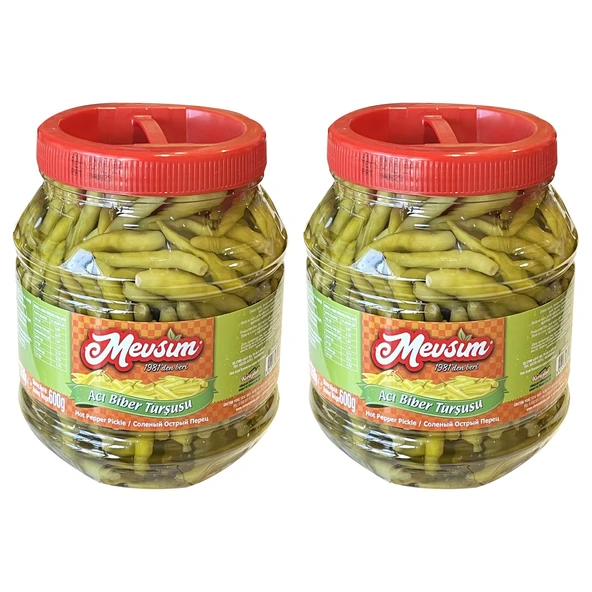 Mevsim Acı Biber Turşusu 1350 gr x 2 Adet