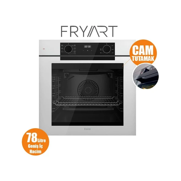 Ferre Fryart-Sılentart Serisi Beyaz Set (SC406-WFA + QEP63CB +D081-SA) - Döküm Izgara / 65 cm Ocak - 5